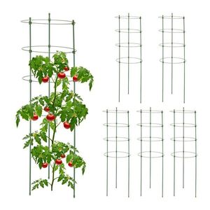 Relaxdays OPORA Zelená oceľ plast 6-dielna-sada 90 cm vyobraziť