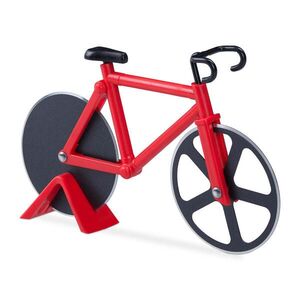 Relaxdays KRÁJAČ Červený v tvare bicykla nehrdzavejúca oceľ vyobraziť