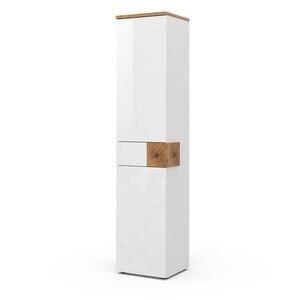 Vicco KÚPEĽŇOVÁ SKRINKA Eden Biely vysoký lesk 40 x 184.2 cm s 2 dvierkami a zásuvkou vyobraziť