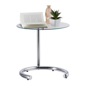 Relaxdays STOLÍK priehľadný chróm výškovo nastaviteľný 46 cm vyobraziť