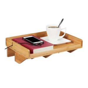 Relaxdays POLIČKA Prírodný bambus na pripevnenie k posteli 33x24 cm vyobraziť
