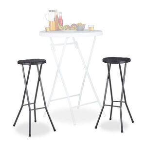Relaxdays STOLIČKA čierna barová skladacia 2-dielna-sada 80 cm vyobraziť