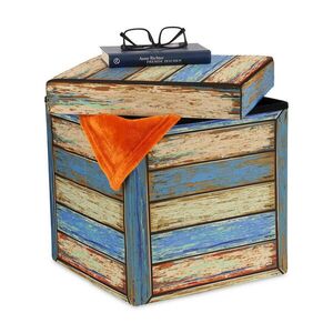 Relaxdays TABURET Viacfarebný s úložným priestorom skladací vyobraziť