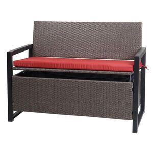 MCW POLY-RATTAN 2-MIESTNA LAVICA Sivá, Červená vyobraziť