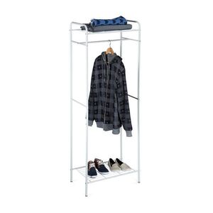 Relaxdays VEŠIAK Biely kovový s 2 policami 166 cm vyobraziť
