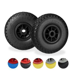Relaxdays KOLESO Čierne 2-ks-set 26 cm vyobraziť