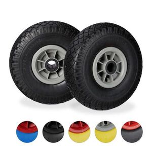 Relaxdays KOLESO Čiernosivé 2-ks-set neprepichnuteľné 26 cm vyobraziť
