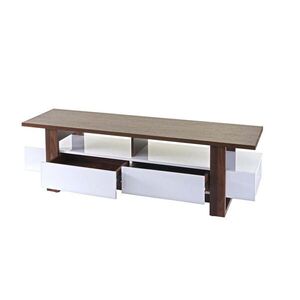 MCW TV-RACK Dekor orech, vysoký lesk čisto biela vyobraziť