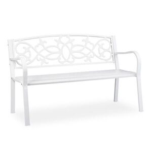 Relaxdays LAVICA biela záhradná pre 2 osoby 124, 5 cm vyobraziť