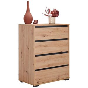 Carryhome KOMODA, antracitová, farba duba, 80/103/48 cm vyobraziť