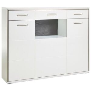 Livetastic VYSOKÁ KOMODA, sivá, strieborná, biela, biela s vysokým leskom, 153/121/45 cm vyobraziť