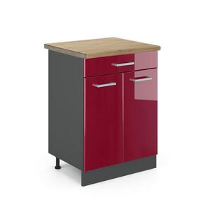 Vicco KUCHYNSKÁ SPODNÁ SKRINKA R-Line Červený vysoký lesk 60 cm , AP Oak vyobraziť