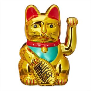 Relaxdays SOŠKA Zlatá Maneki Neko mávajúca 16 cm vyobraziť
