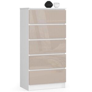 RAUMHIRSCH FURNITURE KOMODA Biela, Cappuccino lesk 121/60/40 vyobraziť