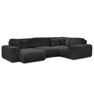 S-Style SEDACIA SÚPRAVA XXL Mollis vo tmavosivej farbe z plyšového kordurového vyobraziť