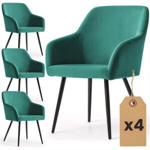 RAUMHIRSCH FURNITURE ČALÚNENÉ STOLIČKY, sada 4 ks, kovové nohy, zelená, čierna 54, 5/83/58 vyobraziť