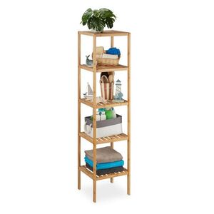 Relaxdays REGÁL Prírodný bambus 5-políc 140 cm vyobraziť