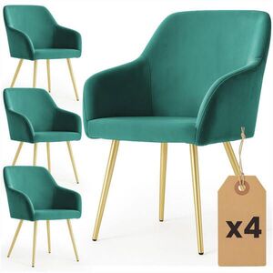 RAUMHIRSCH FURNITURE ČALÚNENÁ STOLIČKA, sada 4 ks, kovové nohy, zelená, zlatá 54, 5/83/58 vyobraziť