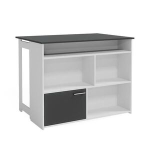 Vicco BAROVÝ STÔL Dominic Antracit/biela 116 x 37 cm 4x otvorené priehradky a 1x dvierka vyobraziť