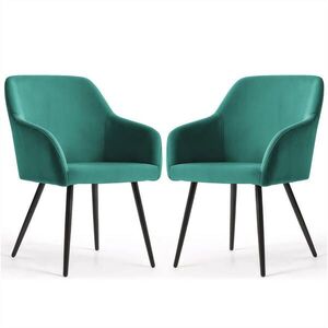 RAUMHIRSCH FURNITURE ČALÚNENÁ STOLIČKA, sada 2 ks, kovové nohy, zelená, čierna 54, 5/83/58 vyobraziť