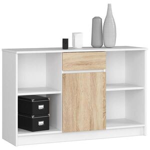 RAUMHIRSCH FURNITURE KOMODA Biela, dub Sonoma 77/120/40 vyobraziť