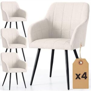 RAUMHIRSCH FURNITURE ČALÚNENÉ STOLIČKY, sada 4 ks, kovové nohy, krémová, čierna, X 54/82/58 vyobraziť