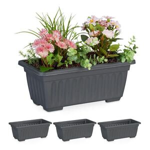 Relaxdays TRUHLÍK Antracitový 4-dielna-sada plast 34 cm vyobraziť