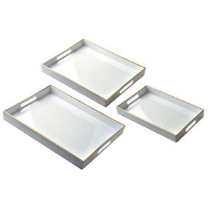 Mondex SERVÍROVACIE taniere Blanche White, sada 3 kusov, 40/30/4 cm, plast vyobraziť