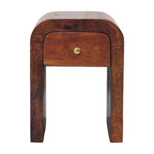 Artisan Furniture NOČNÝ stolík Darcy so zaoblenými hranami, 1 zásuvka, hnedý vyobraziť