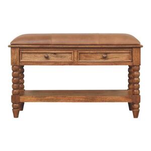 Artisan Furniture ŠATNÍKOVÁ lavica s povrchovou úpravou Amber Oak, 2 zásuvky, 1 otvorená polica, svetlohnedá vyobraziť
