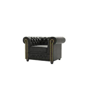 S-Style KRESLO Chesterfield Flux antracitové - mikrovlákno vo vintage vzhľade vyobraziť
