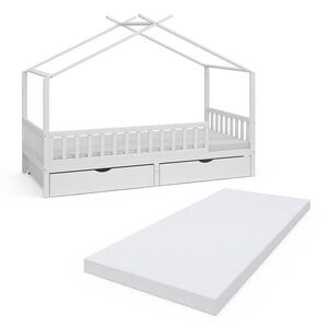 VitaliSpa DOMÁCA POSTEĽ Franka biely 90x200 cm s 2 zásuvkami a matracom vyobraziť