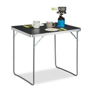 Relaxdays STÔL strieborná sivá skladací kempingový hliník 80 cm vyobraziť