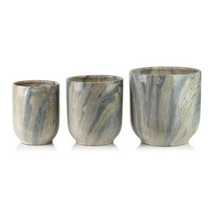 Mondex KVETINÁČ Neva Marble 3dielna sada šedá 28x28x29/23, 5x23, 5x26, 5/19x19x24, 5 cm keramický vyobraziť
