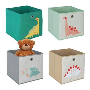 Relaxdays ÚLOŽNÝBOX Farebný 4-dielna-sada 30x30x30 cm vyobraziť