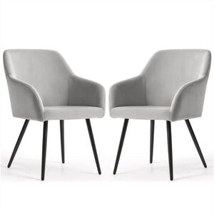 RAUMHIRSCH FURNITURE ČALÚNENÉ STOLIČKY, sada 2 ks, kovové nohy, šedá, čierna 54, 5/83/58 vyobraziť