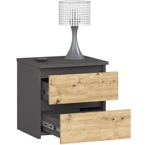 RAUMHIRSCH FURNITURE NOČNÝ STOLÍK grafitovo šedý, dub Artisan 40/40/35 vyobraziť