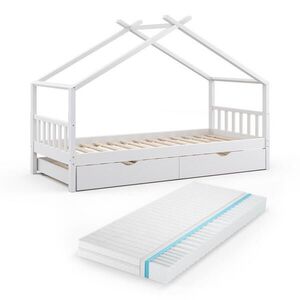 VitaliSpa DOMÁCA POSTEĽ Design biely 90x200 cm s hosťovskou posteľou a matracom vyobraziť