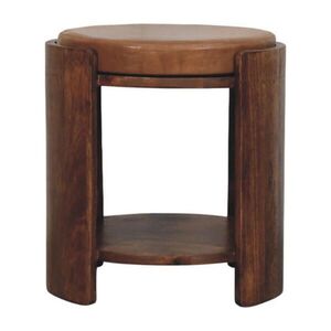 Artisan Furniture TABURETKA s povrchovou úpravou Roasted Almond, 1 otvorená polica, kožené sedadlo, kakaovohnedá vyobraziť