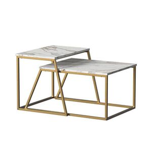 Vicco SÚPRAVA KONFERENČNÉHO STOLÍKA Myra Mramorová biela/zlatá 60 x 50 cm 2 diely vyobraziť