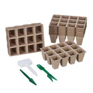 Relaxdays KVIETINÁČE Hnedé 192-ks set papier biologicky rozložiteľné vyobraziť