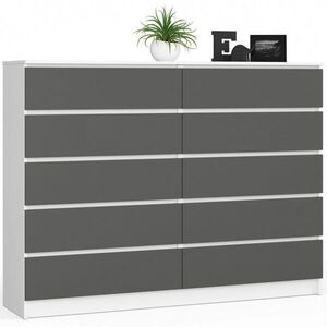 RAUMHIRSCH FURNITURE KOMODA Biela, grafitovo šedá 121/160/40 vyobraziť