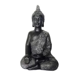 Relaxdays SOCHA antracitová Buddha polyresin vyobraziť