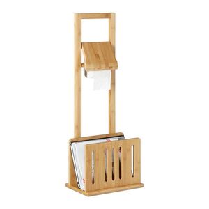 Relaxdays STOJAN Prírodný bambus s držiakom na časopisy 81, 5 cm vyobraziť