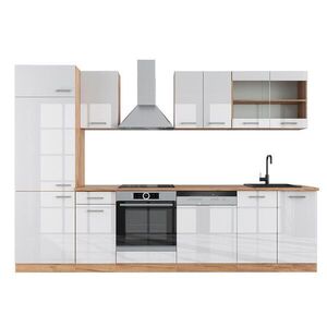 Vicco KUCHYNSKÝ KÚT R-Line Biely vysoký lesk/dub Goldkraft 300 cm bez pracovnej dosky vyobraziť