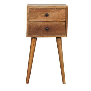Artisan Furniture NOČNÝ STOLÍK Mini v dubovom vzhľade, 2 zásuvky, béžový vyobraziť