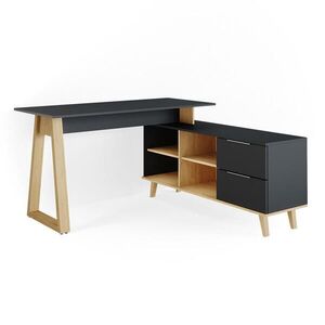 Vicco PÍSACÍ STÔL Nautica antracitová 138 x 60 cm so zásuvkami, XXL vyobraziť