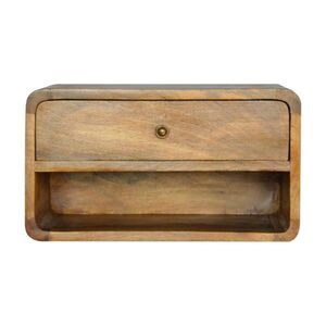 Artisan Furniture NÁSTENNÝ nočný stolík z masívneho dreva, 1 zásuvka, 1 otvorená polica, béžový vyobraziť