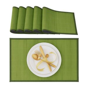 Relaxdays PRESTIERANIE Zelené 6-dielna-sada Bambus 45x30 cm vyobraziť