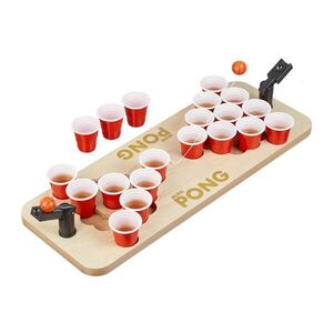 Relaxdays HRA Prírodná Červená mini Beer Pong s 25 pohárikmi vyobraziť